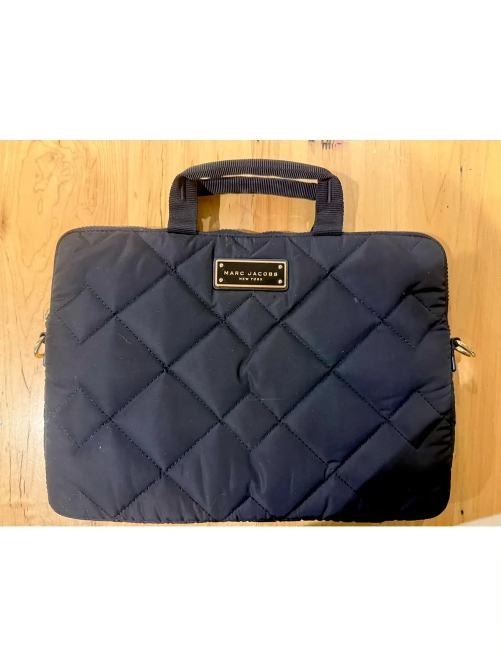 Marc Jacobs Navy Quilted Laptop Briefcase